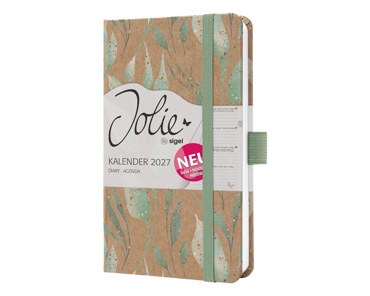 Sigel Buchkalender Jolie Sparkle Leaves Hardcover, für 2027, 1 Woche = 2 Seiten Bild 4