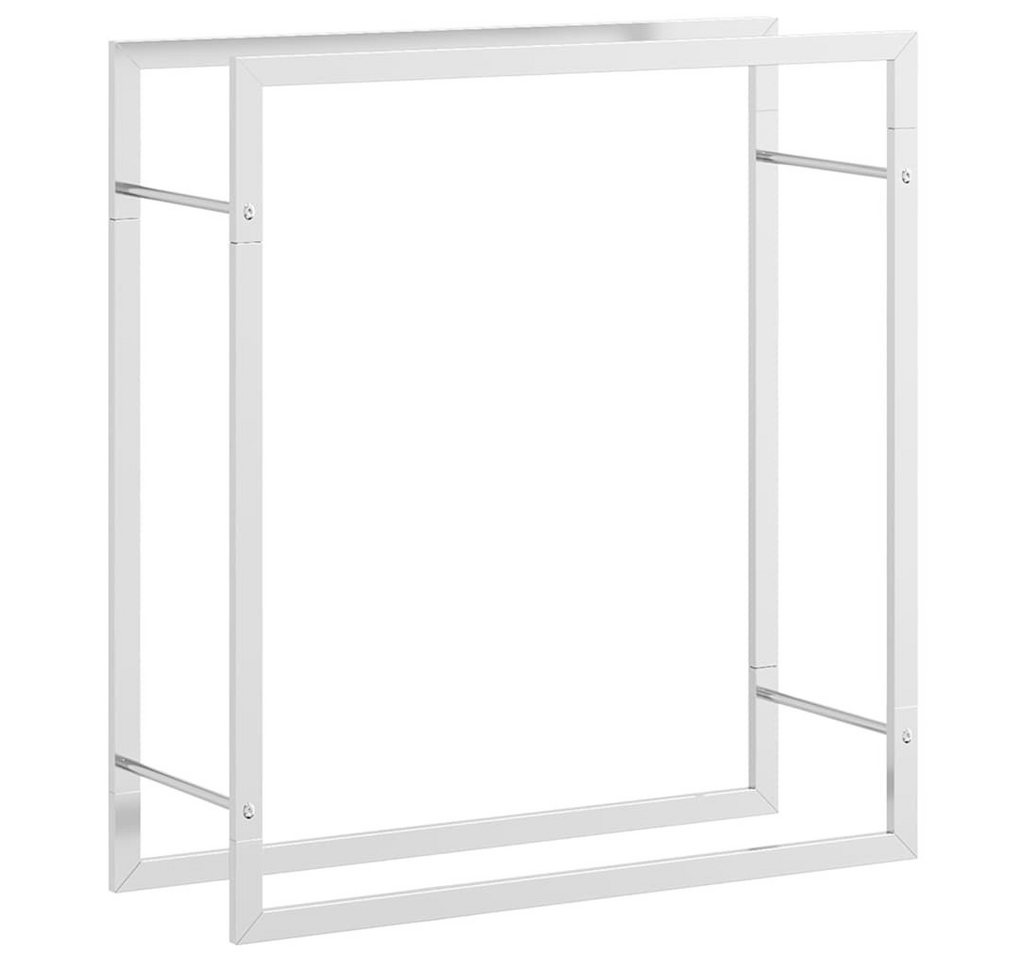 furnicato Kaminholzregal Edelstahl 80 x 28 x 86 cm Silbern, (1-St), Korrosionsbeständiger Holzständer mit Wandhalterung für das Wohnzimmer