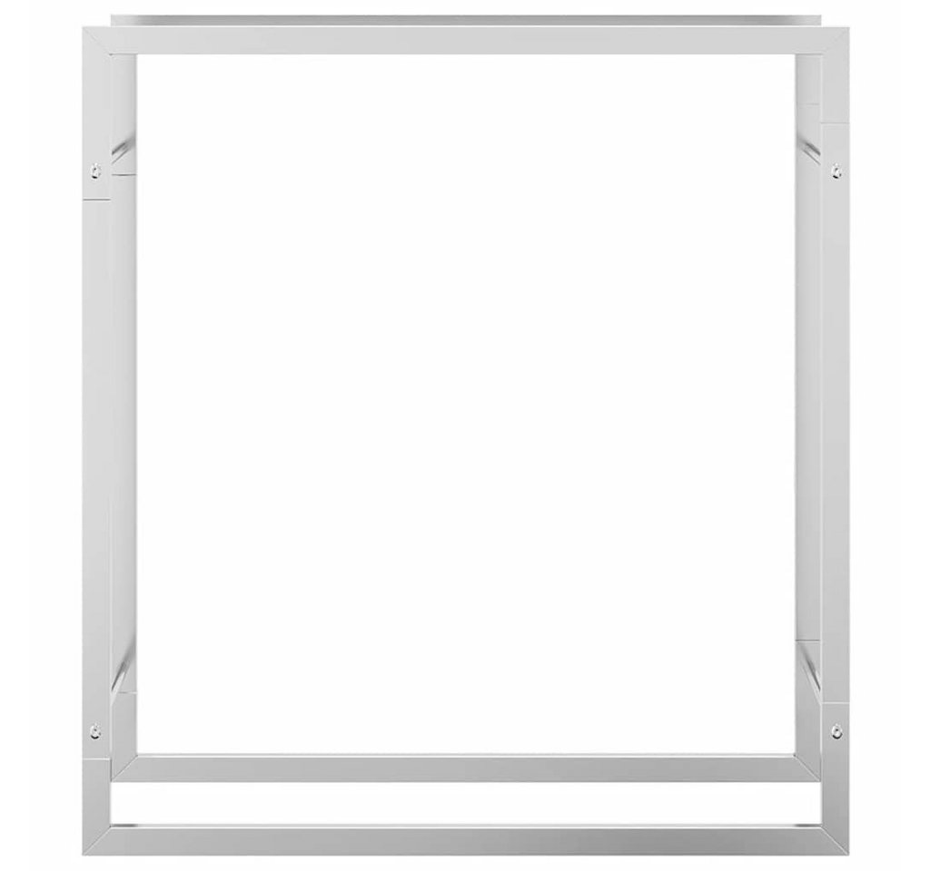 furnicato Kaminholzregal Edelstahl 80 x 28 x 86 cm Silbern, (1-St), Korrosionsbeständiger Holzständer mit Wandhalterung für das Wohnzimmer Bild 3