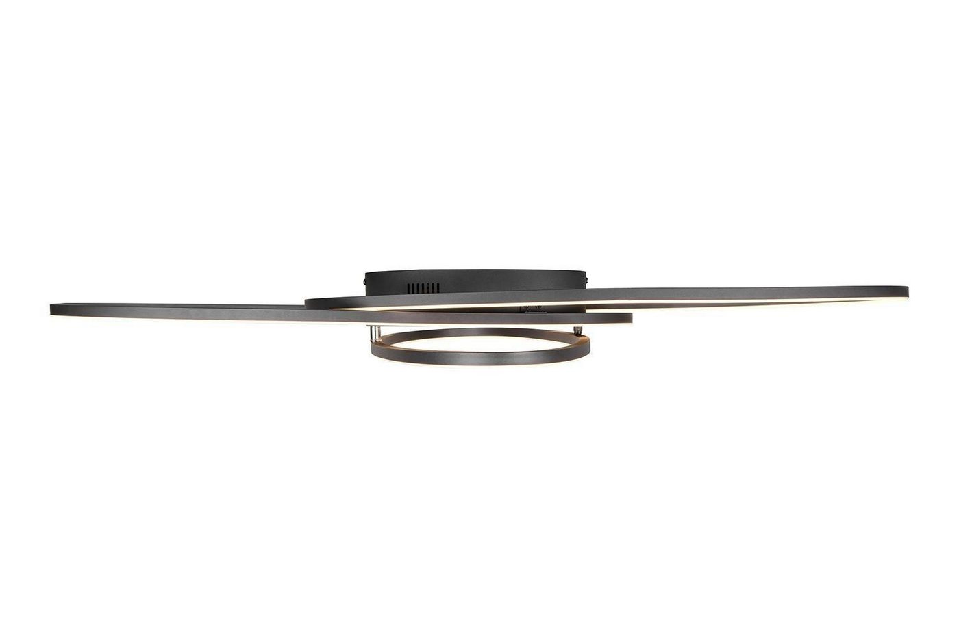 TRIO Leuchten LED Deckenleuchte OVINE, Schwarz, Metall, Fernbedienung, Anpassung der Farbtemperatur, Dimmfunktion, LED fest integriert, Extra-Warmweiß, Neutralweiß, Kaltweiß, Tageslichtweiß, Memory- und Nachtlichtfunktion, B 104 x H 10 x T 58 cm Bild 5