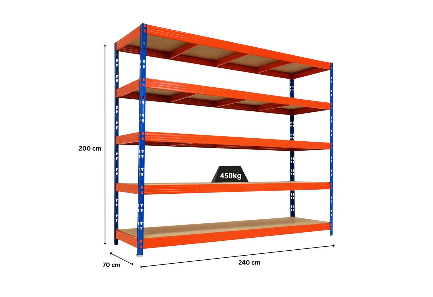 PROREGAL® Schwerlastregal Steckregal Profi-Weitspannregal RHINO bis zu 500kg Fachlast Bild 3