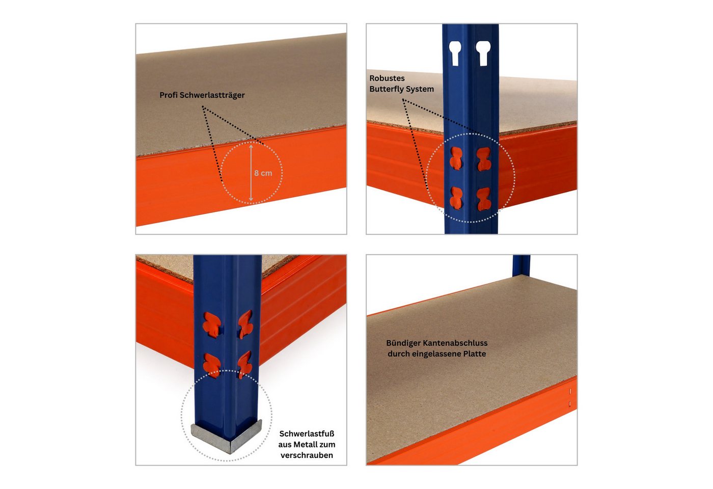 PROREGAL® Schwerlastregal Steckregal Profi-Weitspannregal RHINO bis zu 500kg Fachlast Bild 4