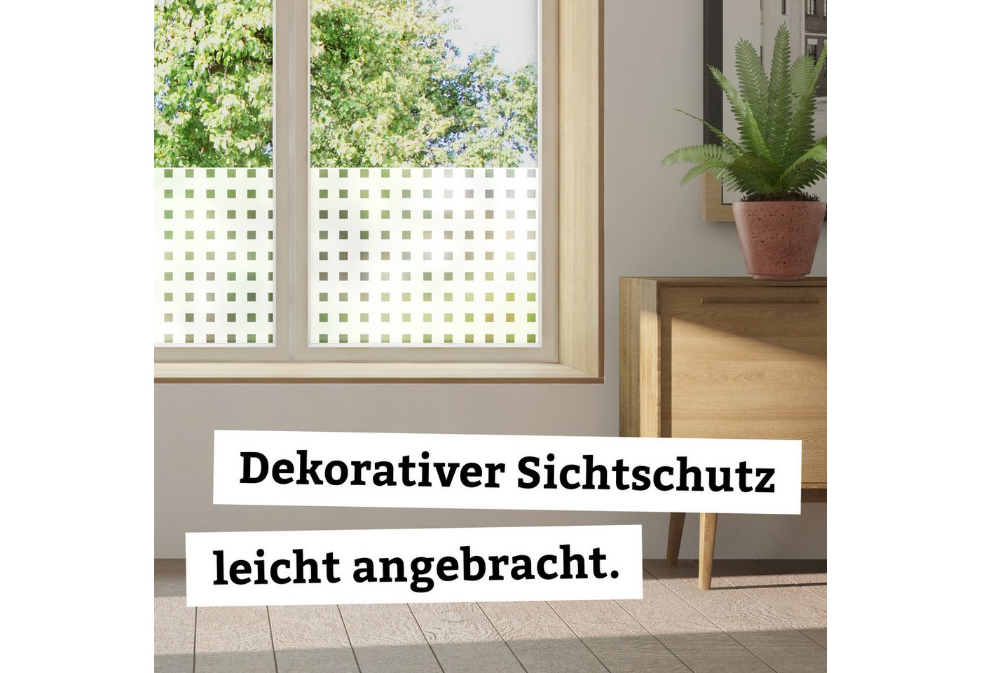 d-c-fix Fensterfolie Caree Sichtschutzfolie selbsthaftend Deko Folie für Fenster innen, Glatt, Statisch haftend - Rückstandslos entfernbar & wiederverwendbar Bild 2
