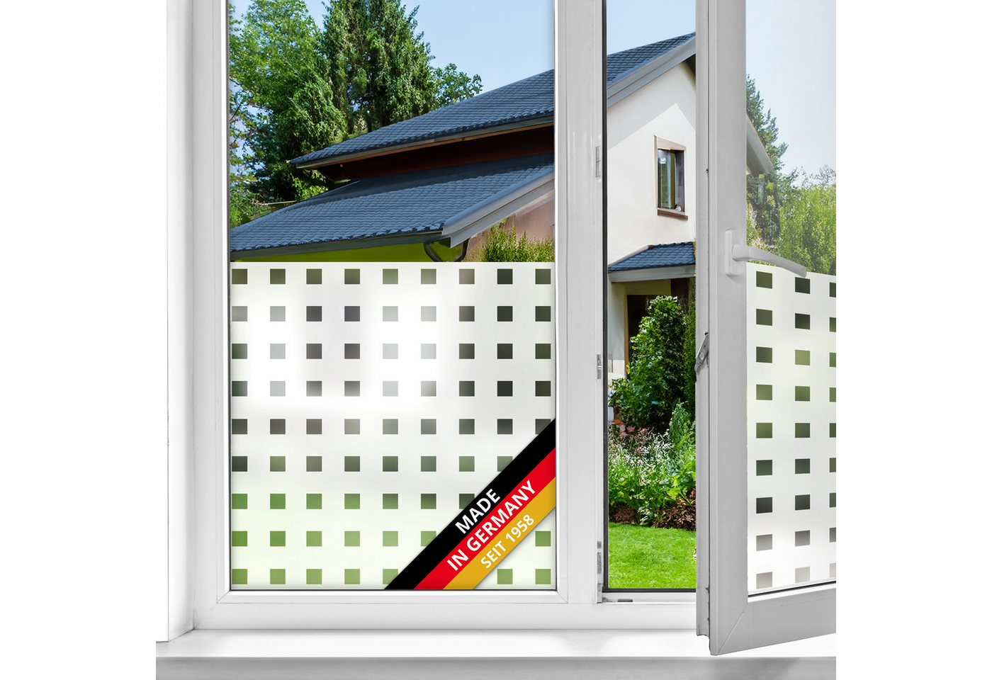 d-c-fix Fensterfolie Caree Sichtschutzfolie selbsthaftend Deko Folie für Fenster innen, Glatt, Statisch haftend - Rückstandslos entfernbar & wiederverwendbar Bild 3