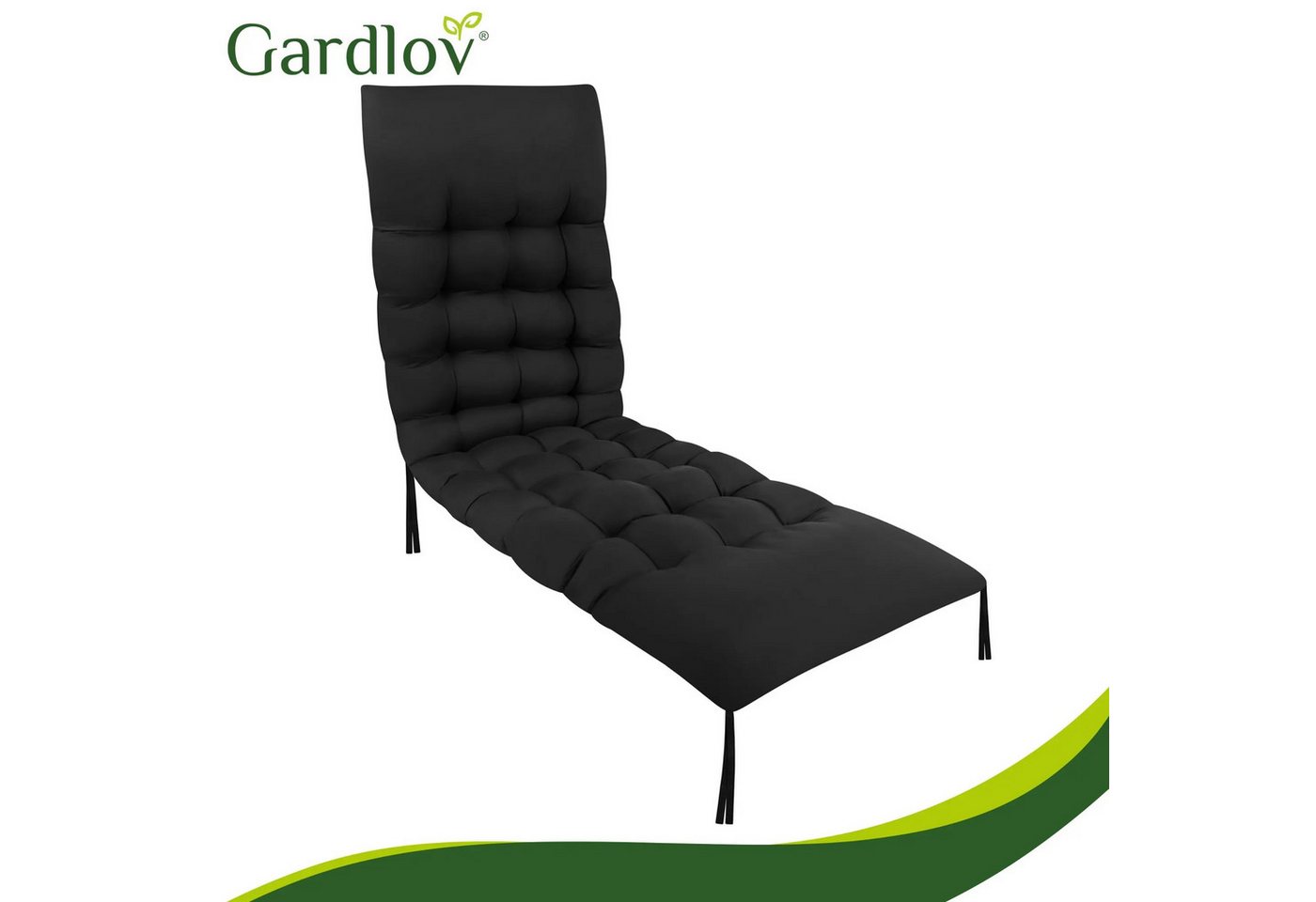 Gardlov Gartenliege Liegenauflage Polsterkissen Gartenpolster, Spar-Set, 1 St., 180 x 56 cm bequem, gesteppt, waschbar, Bindebänder