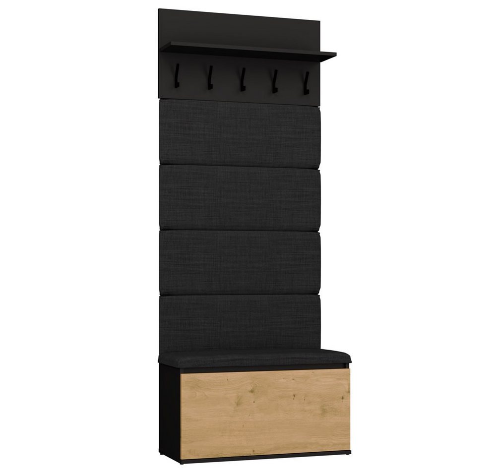 ibonto Garderobenschrank Garderoben-Set Flurgarderobe mit Schuhschrank, gepolsterter Sitzbank Bild 5