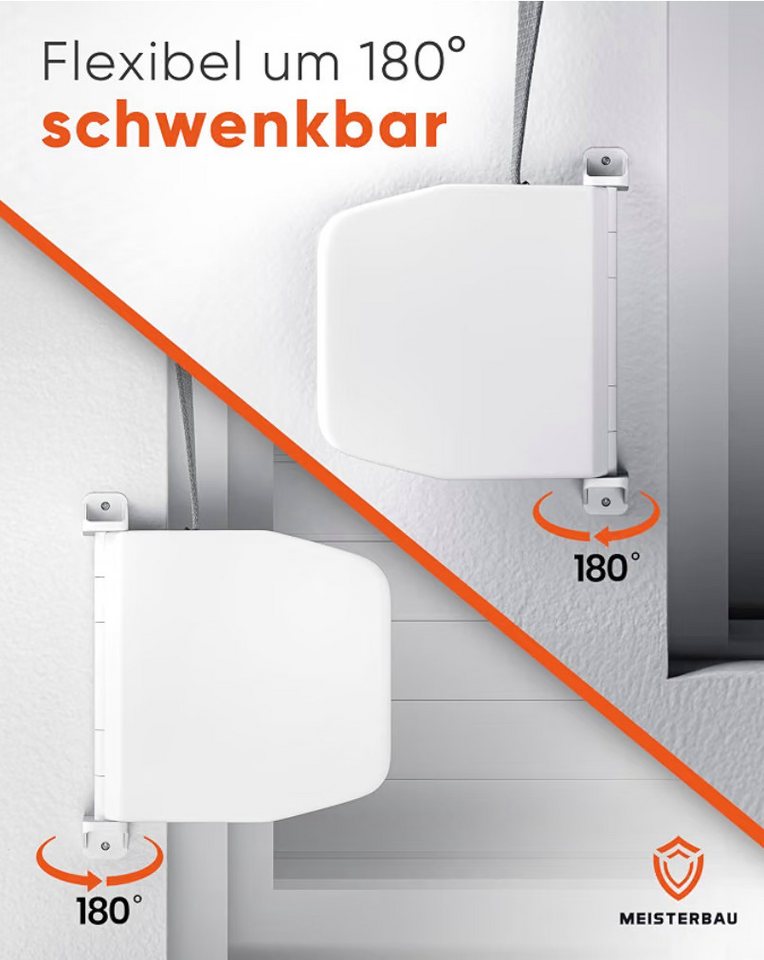 Meisterbau Aufputz-Gurtwickler Gurtwickler mit Gurt, Gurtbreite 14 mm, 1-tlg., Made in Germany, mit eingebautem 6-m-Gurt, 180° schwenkbar