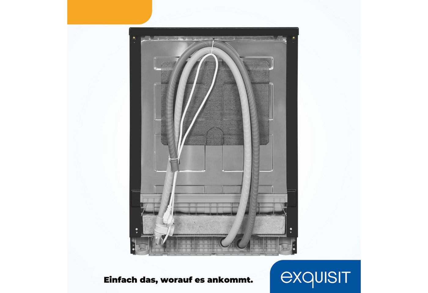 exquisit Standgeschirrspüler GSP6312-030C schwarz, 9,8 l, 12 Maßgedecke, 12 Maßgedecke, 6 Programme, LED, Besteckkorb, Auto Door Open, AquaStop Bild 4