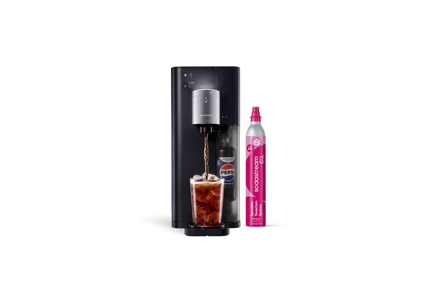 SodaStream Wassersprudler Ultimate Multi-Drink Wassersprudler, Standard Pack, (Set, 5-tlg), Für Wasser und weitere Getränke, 2 Flavor-Kappen inklusive Bild 3