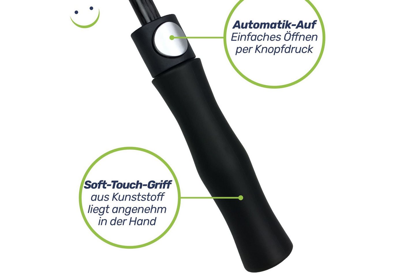 Gravidus Golfregenschirm Großer Golfschirm Regenschirm Stockschirm Automatik XXL 132 cm