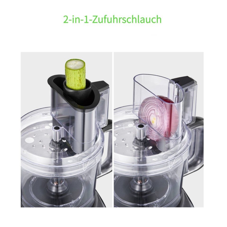FOHERE Küchenmaschine 2-in-1 Küchenmaschine, 8 Tassen, Zerkleinerer und Fleischwolf, 500 W Bild 2