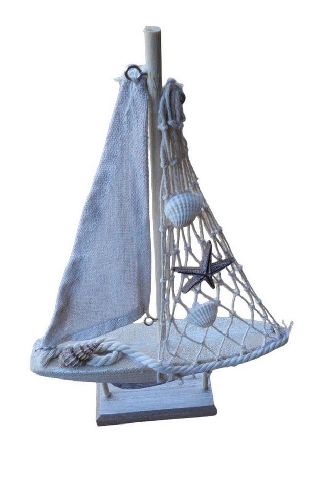 Deko-Impression Segelboot Segelboot Segelschiff mit Takelage. Maritimes Deko-Objekt Holz 27 cm, (1-St) Bild 3