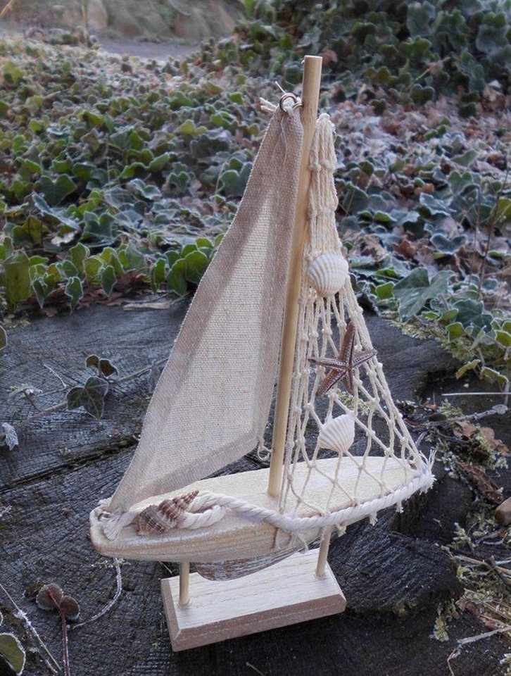 Deko-Impression Segelboot Segelboot Segelschiff mit Takelage. Maritimes Deko-Objekt Holz 27 cm, (1-St) Bild 4