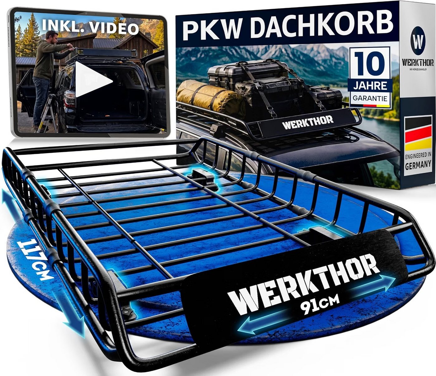 Werkthor Dachkorb Auto Dachgepäckträger Korb mit Traglast