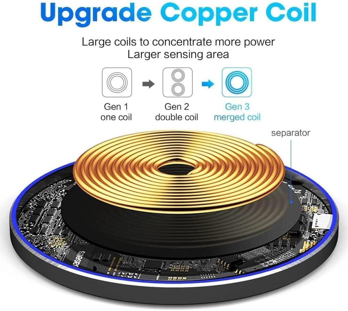 FELIXLEO Wireless Charger 15W Induktions Ladegeraet fuer Samsung iPhone magnetisches Ladekabel Bild 3