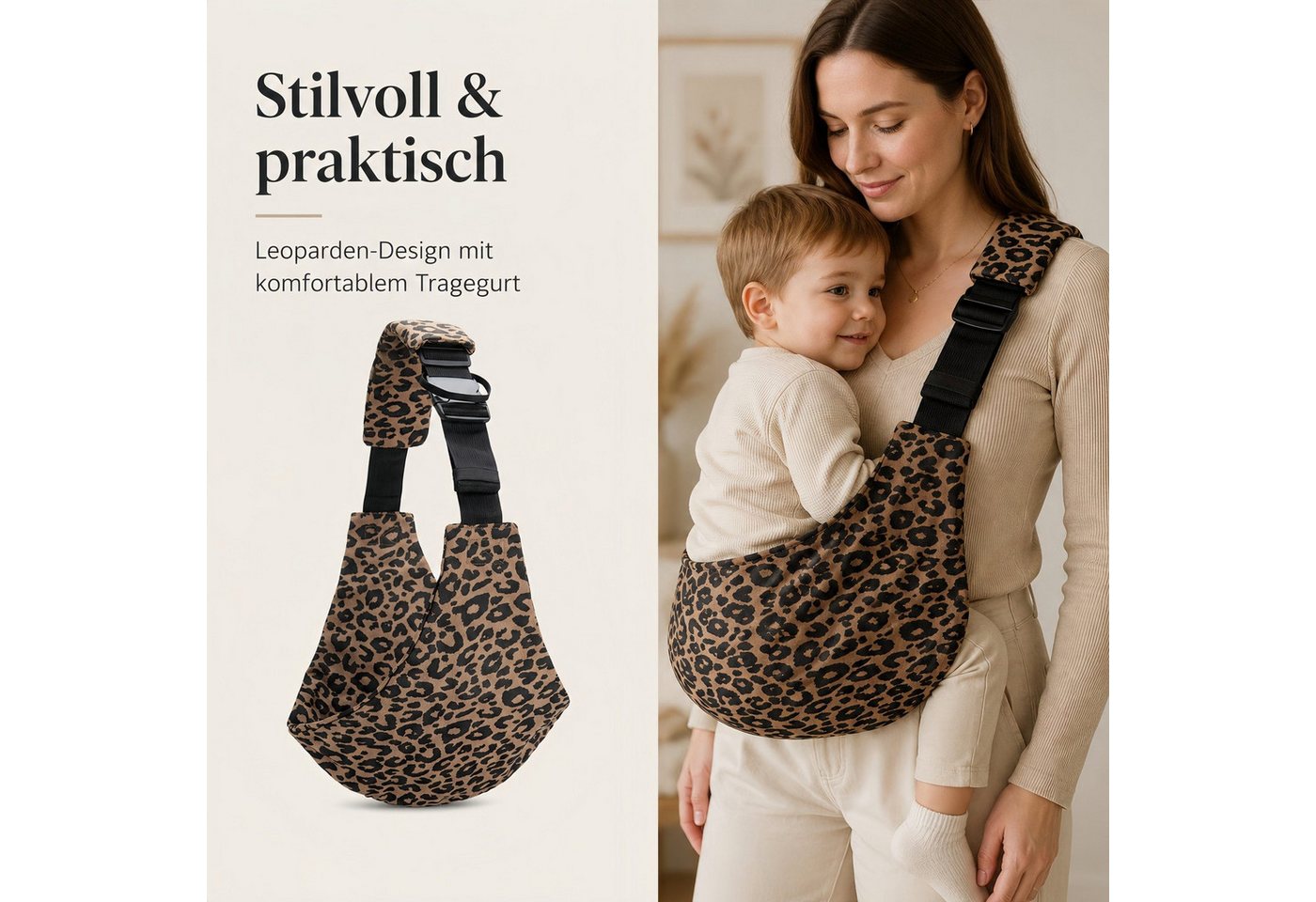 feinlux Babytrage Kleinkindtrage, Neue babytrage von Neugeborenen bis Kleinkind (packgune), tragbare leichte rutschfeste Hüftsitztrage Bild 5