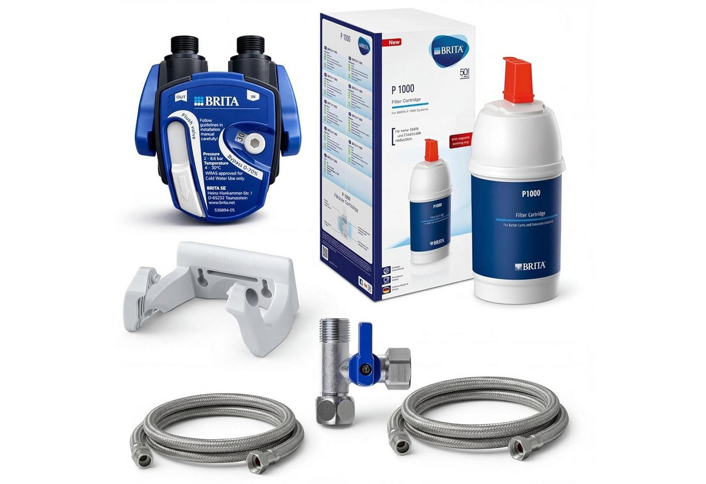 Neues Wasser Untertisch-Trinkwassersystem P1000 Untertisch-Wasserfilter-Set mit 3-Wege-Armatur, VANTO L-Auslauf, BRITA P1000 Filterset mit Digiflow-Zähler Bild 5