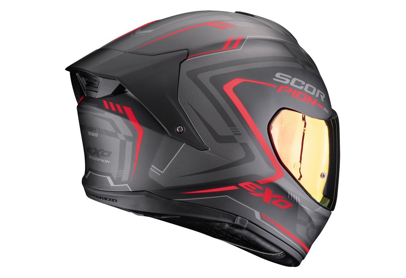Scorpion Exo Motorradhelm Scorpion EXO-530 Air Slope Integralhelm Matt-Schwarz / Rot XS (1er Set), integralhelm motorrad Bild 3