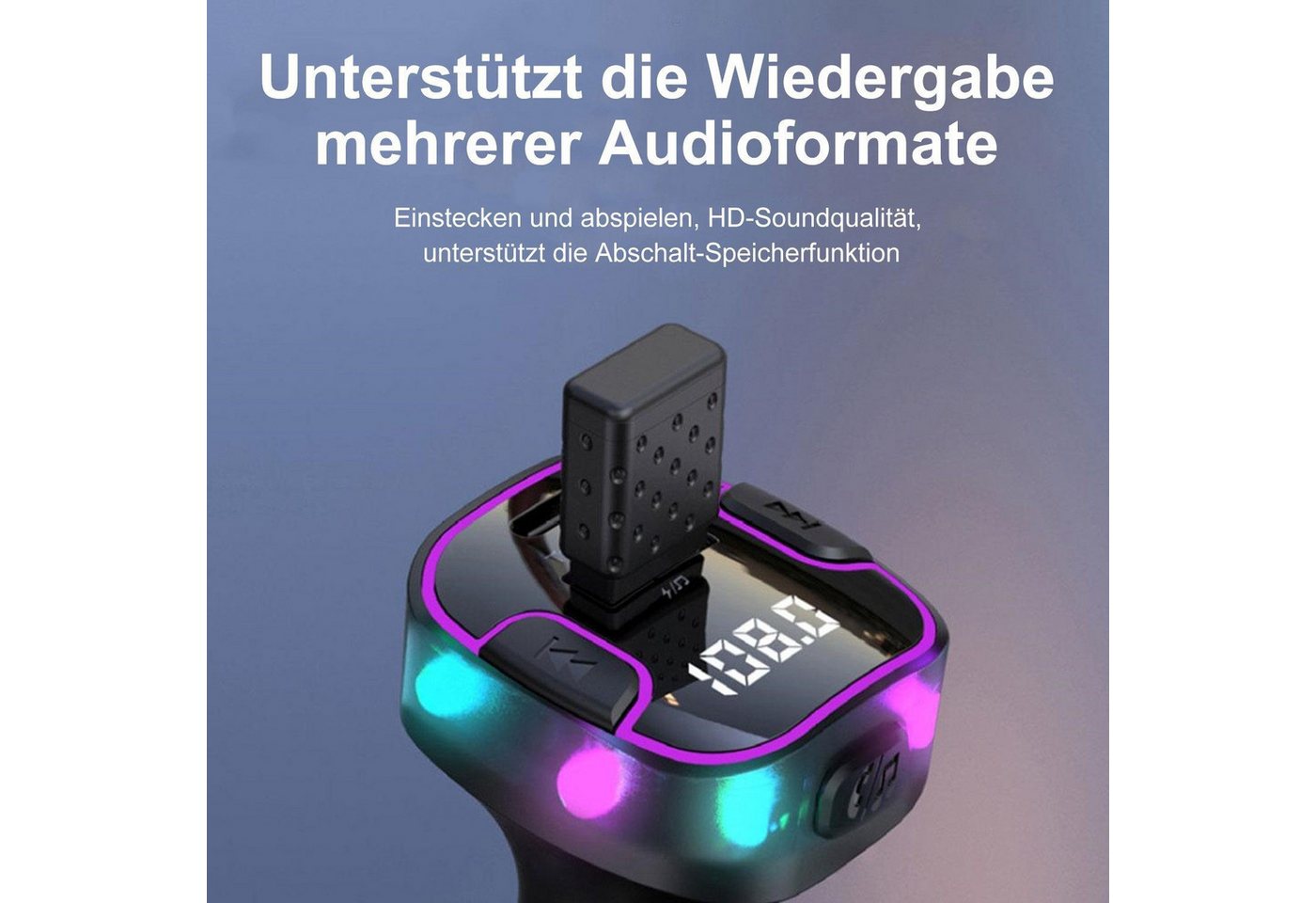 neue dawn Auto Ladegerät KFZ Zigarettenanzünder USB C FM Transmitter Bluetooth KFZ-Netzteil (15W Schnell Ladegerät, FM Transmitter, Bluetooth 5.3, USB-C,USB A) Bild 4