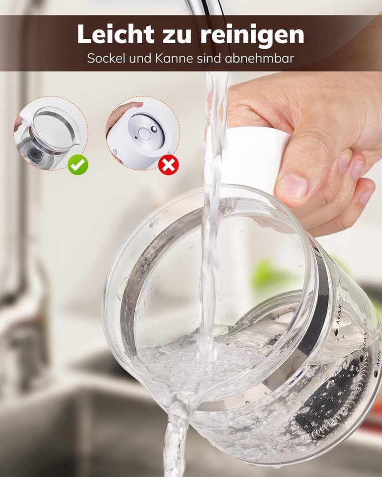 TWUFY Milchaufschäumer mit 500 ml Glas Behälter, elektrisch, für heißen & kalten Milchschaum, 600 W, für Cappuccino Latte Macchiato heiße Schokolade uvm Bild 2