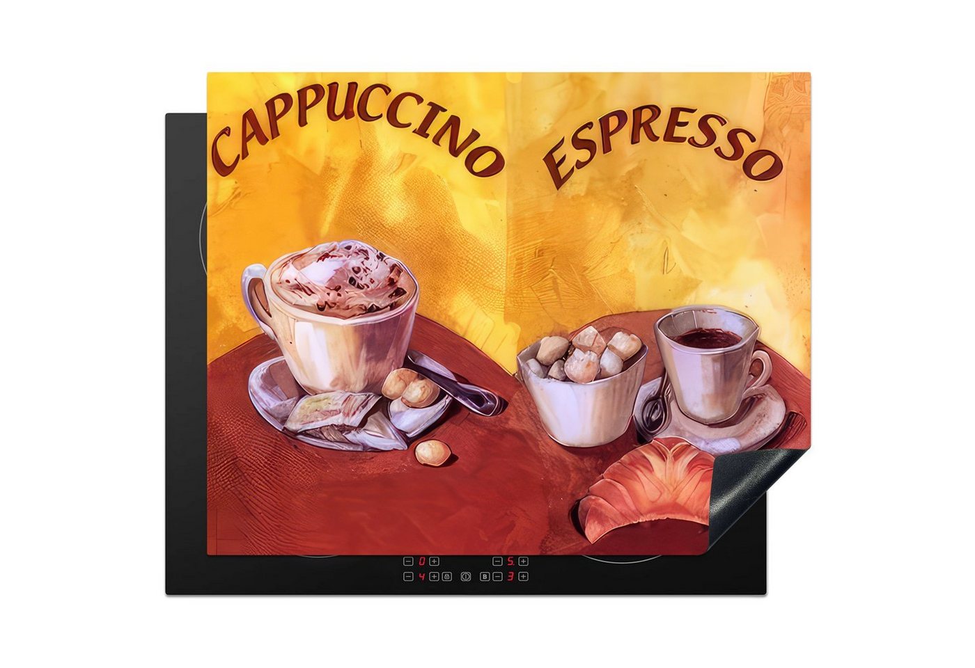 MuchoWow Herd-Abdeckplatte Cappuccino - Espresso - Kaffee - Vintage, Vinyl, (1 tlg), Abdeckung Induktionskochfeld Schutzmatte, Küche Deko, 65x52 cm Bild 2