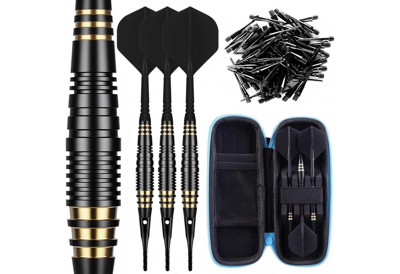 LuxusKollektion Softdarts Softdart Set 3 Stück 18g Profi Darts Kunststoffspitze+30
