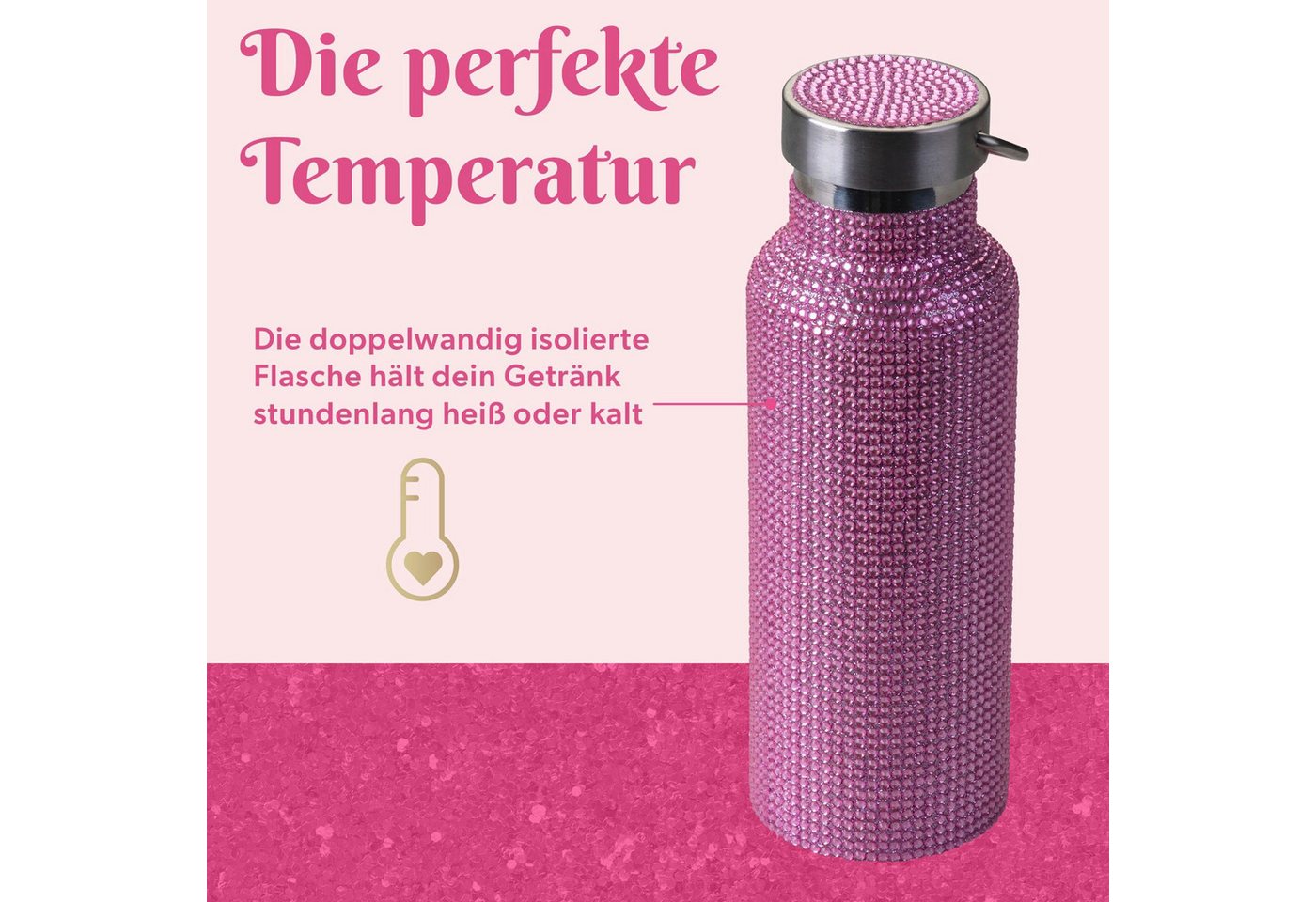 Paris Hilton Trinkflasche Diamant, Edelstahl-Flasche, Luxus-Wasserflasche Bild 3