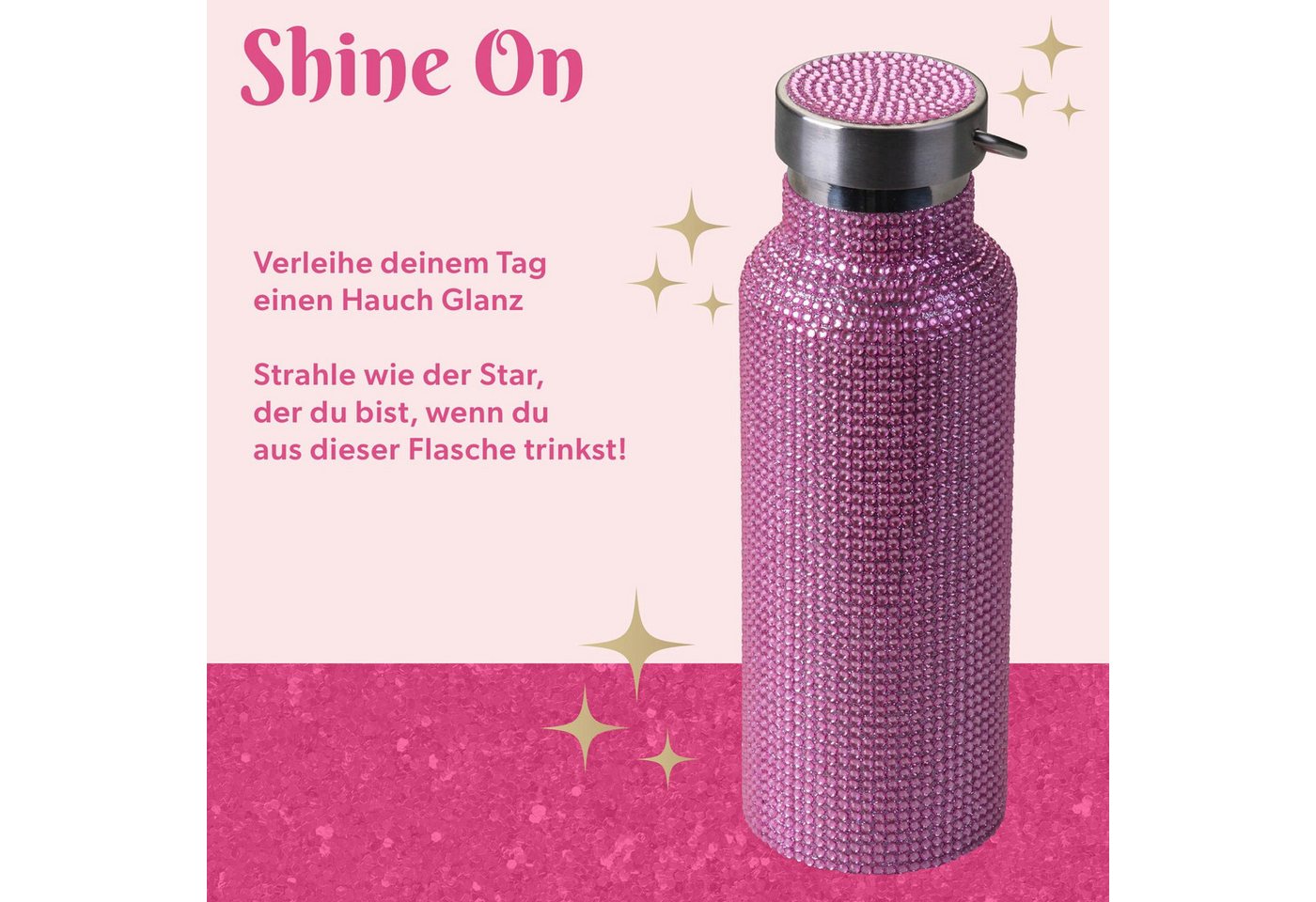 Paris Hilton Trinkflasche Diamant, Edelstahl-Flasche, Luxus-Wasserflasche Bild 5