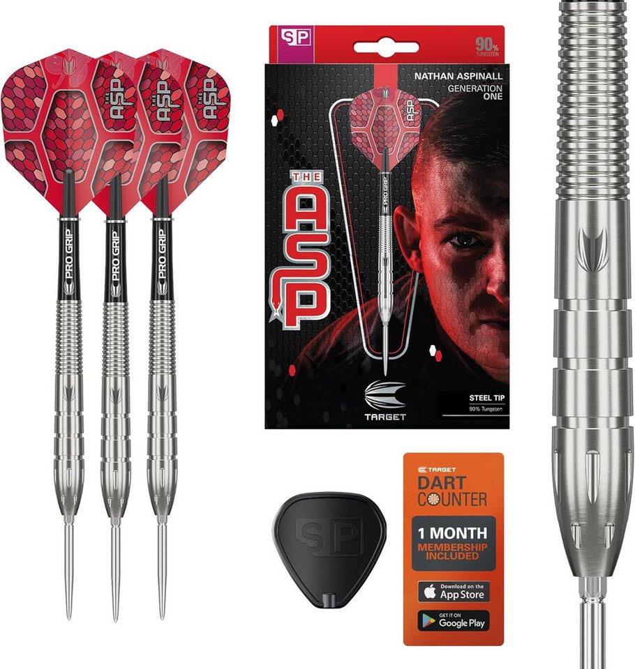 TARGET DARTS Dartpfeil Nathan Aspinall Gen 1 Steel Tip Darts, 90% Wolfram, 24G Swiss Points