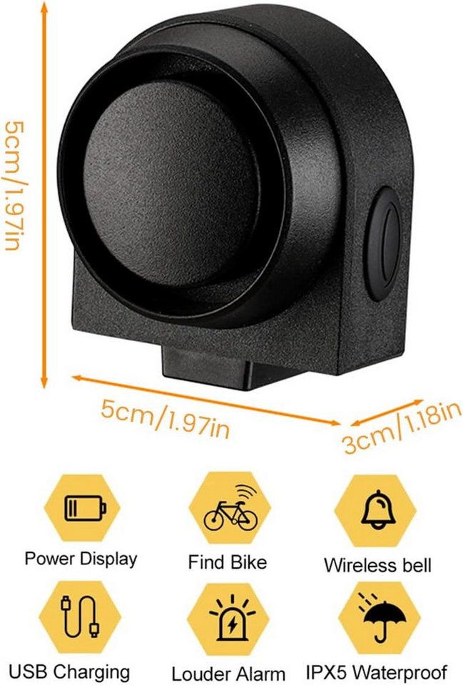 Fyrove Alarmschloss 113dB Bicycle Alarm System,Wireless Anti-Theft,Vibration,Motion Sensor (Waterproof, Motorcycle Alarm with Remote Control, Window/Door Burglar Alarm) Bild 4