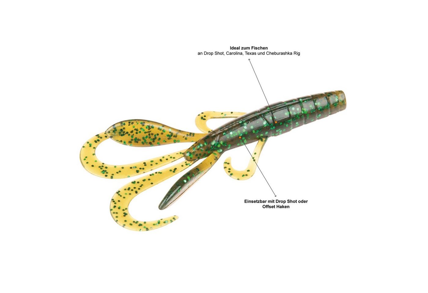 Zite Kunstköder Creature Bait Gummiköder 12 Stk Inzite Craw 7,5cm Mossy Swamp Bild 4