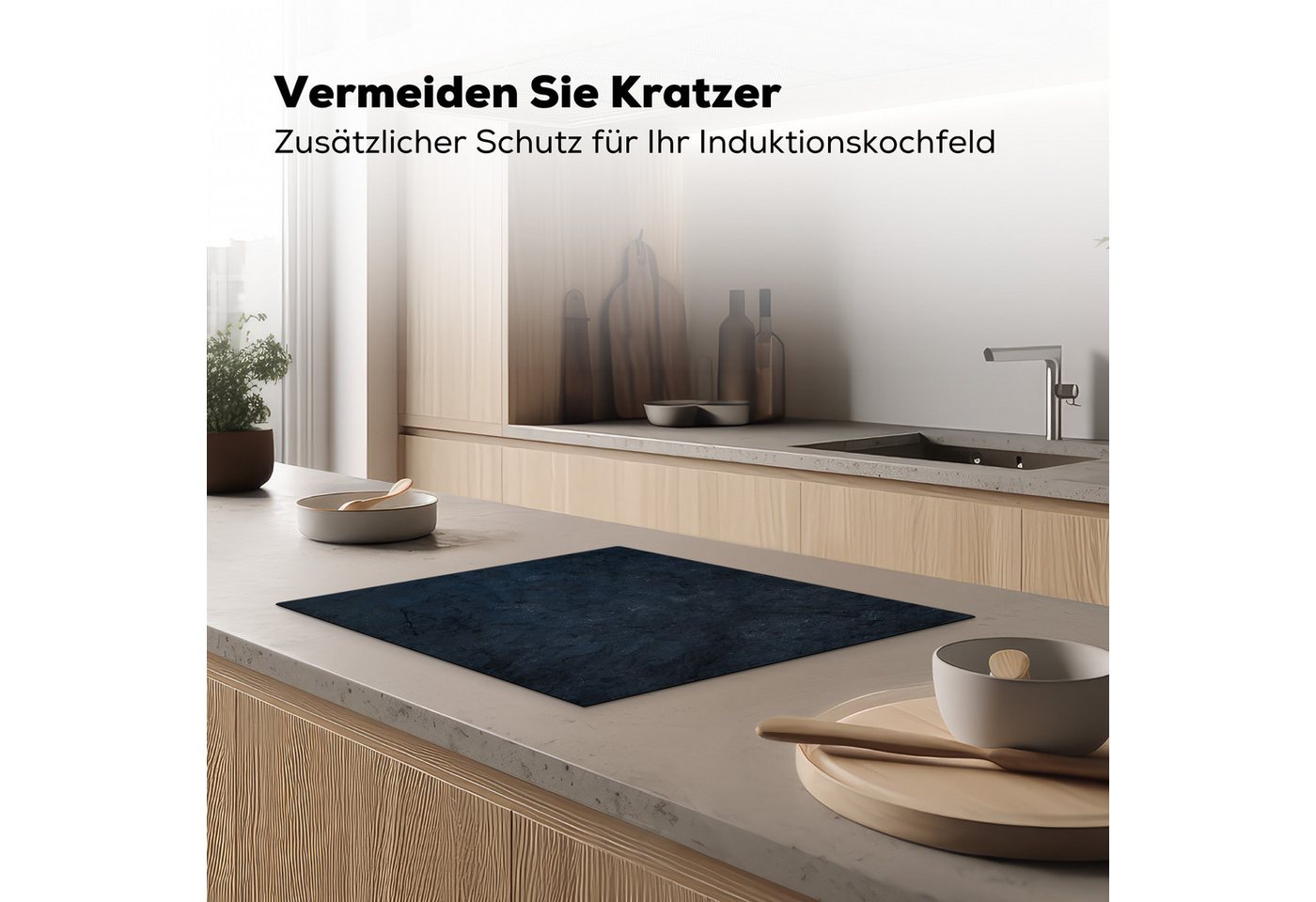 MuchoWow Herd-Abdeckplatte Induktionsschutz - Beton - Grau - Zement - Abdeckplatte Induktion, Vinyl, (1 tlg), Abdeckung Induktionskochfeld Schutzmatte, Küche Deko, 65x52 cm Bild 3
