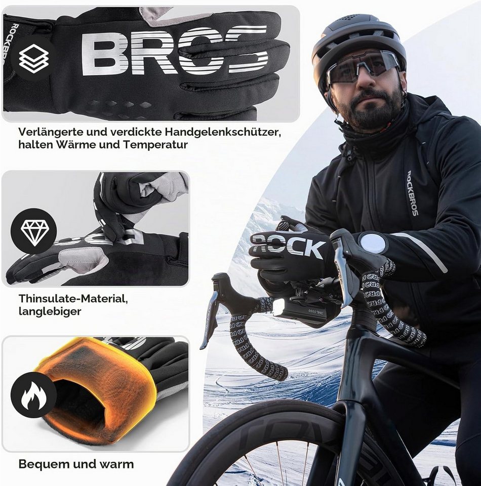 ROCKBROS Fahrradhandschuhe Winter Radhandschuhe Unisex mit Thinsulate und Touchscreen Bild 2
