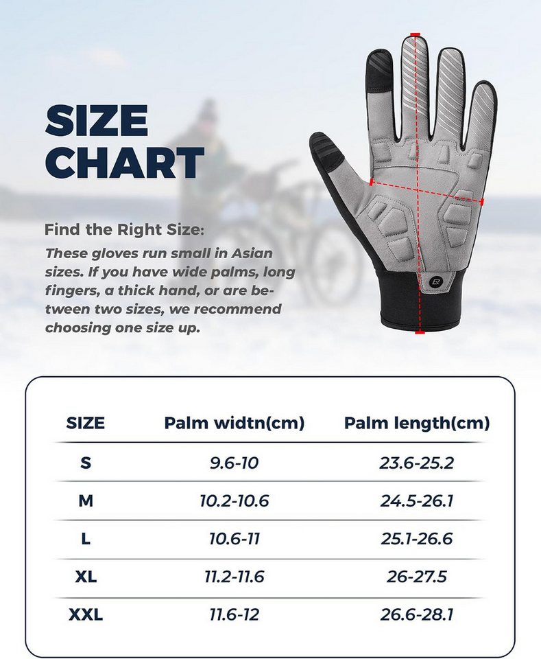 ROCKBROS Fahrradhandschuhe Winter Radhandschuhe Unisex mit Thinsulate und Touchscreen Bild 4
