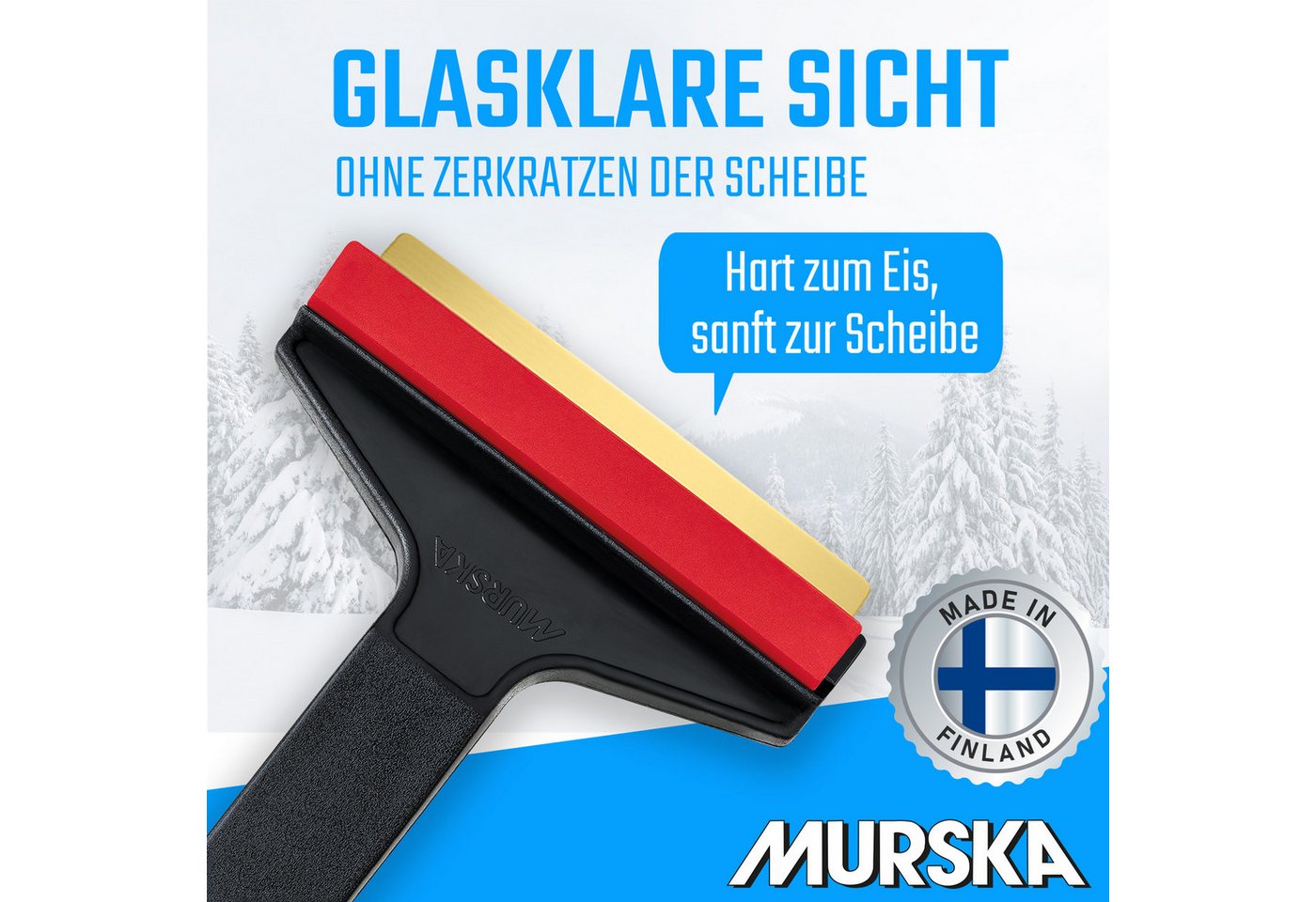 L & P Car Design Eiskratzer Auto 2 Stück 210 mm Eisschaber Scheibenreiniger Messingklinge aus Premium HIPS - Messingklinge & Gummilippe - Murska aus Finnland Bild 4