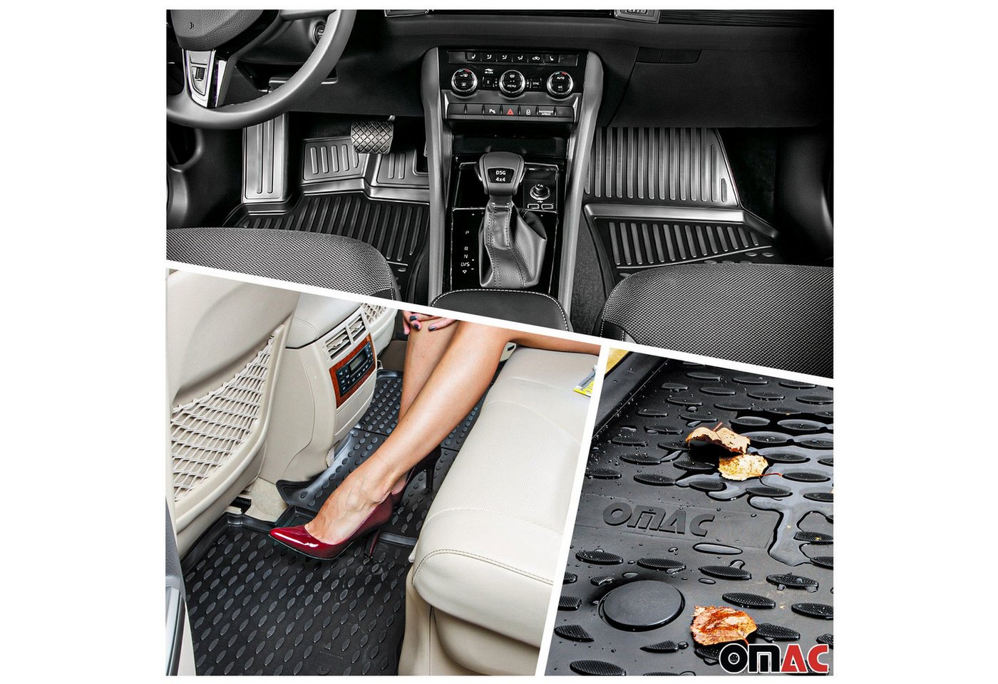OMAC Auto-Fußmatten Fußmatten & Kofferraumwanne Set für Mercedes E Klasse W211 2002-2009 (5 St), für Mercedes E Klasse W211 2002-2009 Mercedes E Klasse W211 2002-2009, Einfache Installation,Antirutsch,Leicht zu reinigen Bild 2