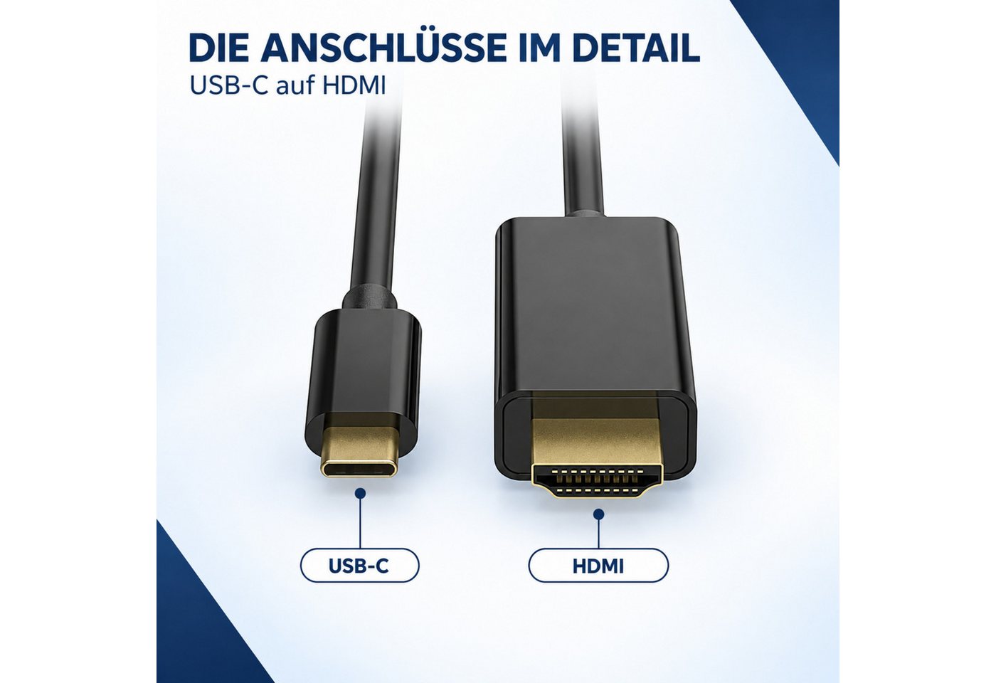 PlugUp USB-C auf HDMI Kabel 8K 60Hz 180cm – Audio & Video für Laptop, PC & TV USB-Kabel, HDMI, USB-C, (180 cm), 8K@60Hz USB-C zu HDMI Kabel 180cm Audio & Videoübertragung