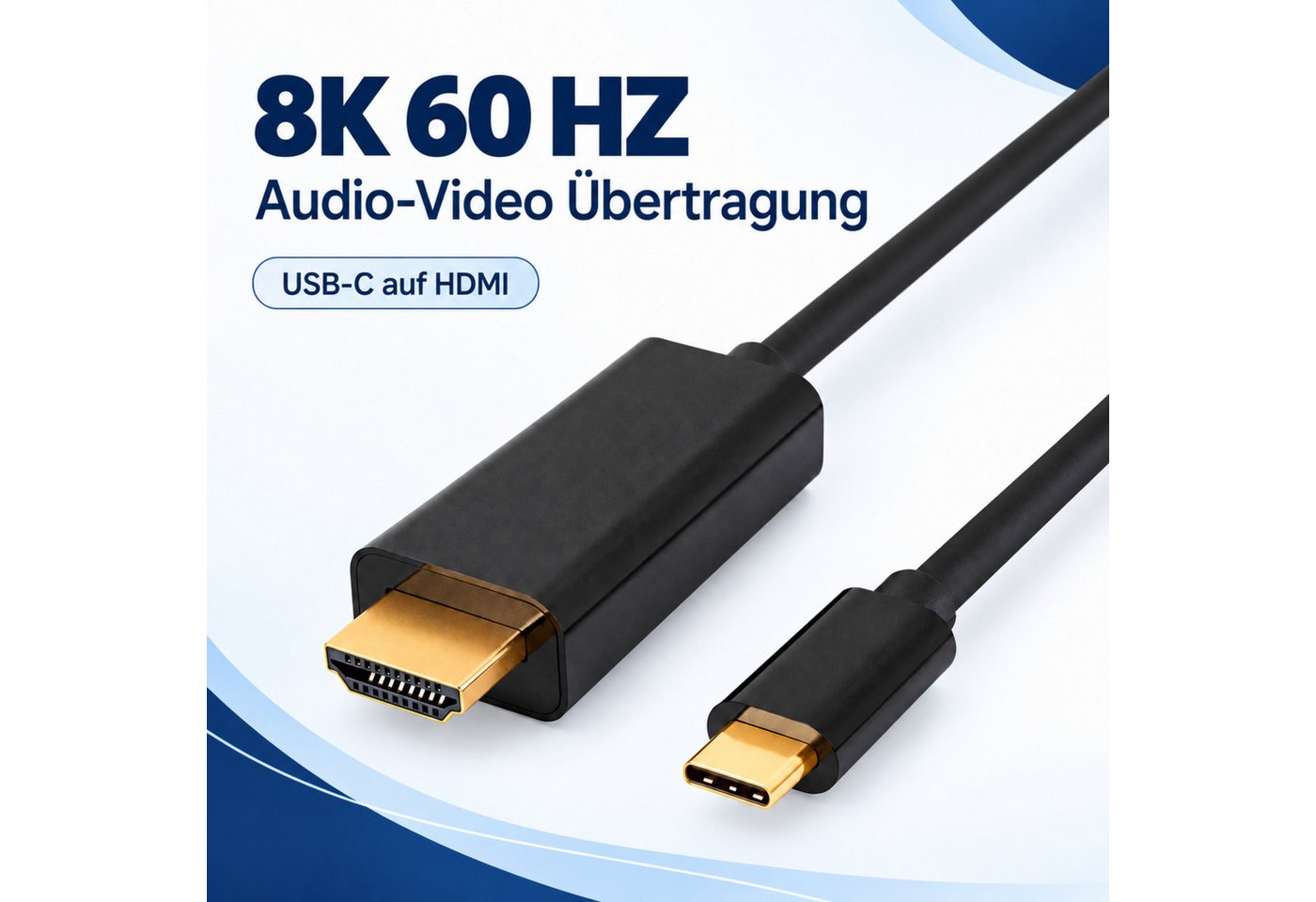 PlugUp USB-C auf HDMI Kabel 8K 60Hz 180cm – Audio & Video für Laptop, PC & TV USB-Kabel, HDMI, USB-C, (180 cm), 8K@60Hz USB-C zu HDMI Kabel 180cm Audio & Videoübertragung Bild 5