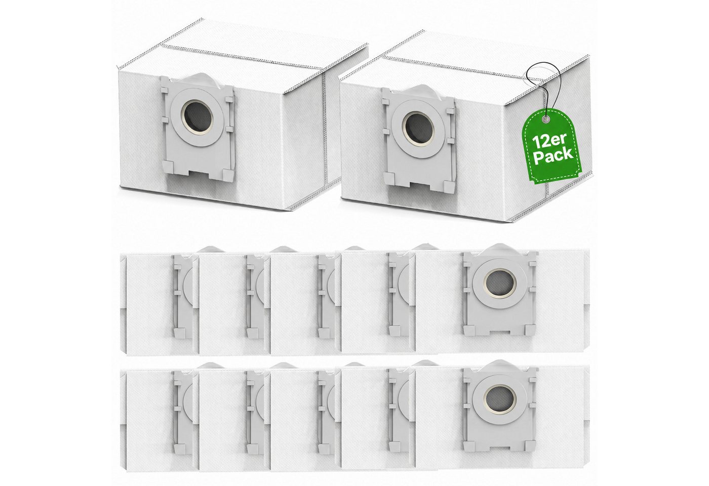 WOWDSGN Staubsaugerbeutel 12er Pack Aktivkohle Staubbeutel für Ecovacs Deebot T/X-serie, passend für Ecovacs, 3,2L große Kapazität, Staubsauger Absaugstation Ersatzbeutel Zubehör Bild 4