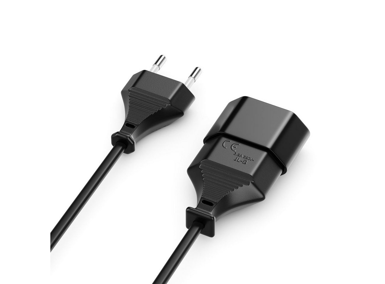 deleyCON deleyCON 3m Stromkabel Verlängerung Eurostecker auf Typ-C Euro Buchse Stromkabel