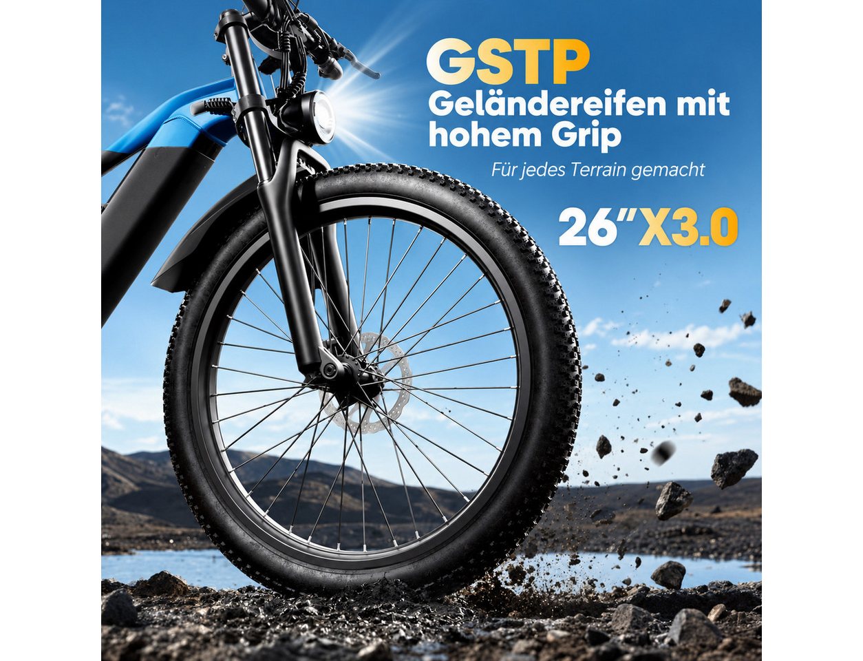 OOTD E-Bike Fatbike 26"*3.0 elektrobike, 48V 20Ah Akku bis 150 km, 500W Motor, 80 Nm, (1 tlg) Bild 2
