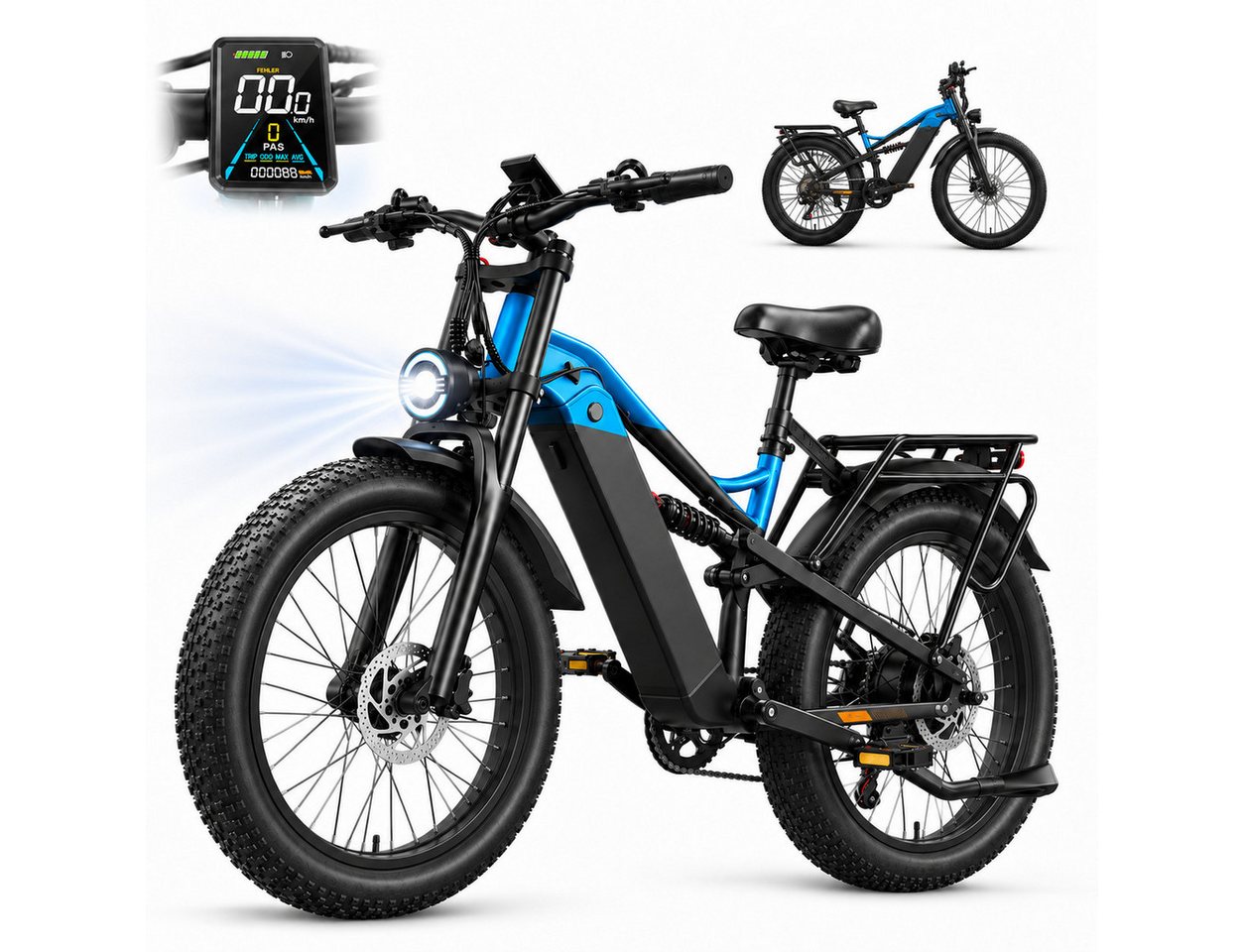 OOTD E-Bike Fatbike 26"*3.0 elektrobike, 48V 20Ah Akku bis 150 km, 500W Motor, 80 Nm, (1 tlg) Bild 5