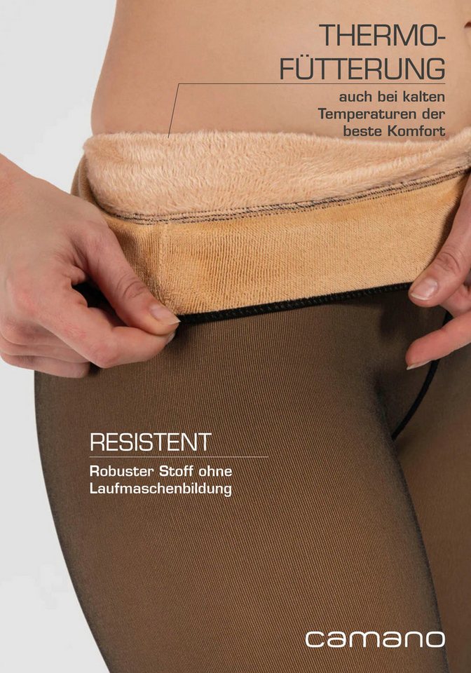 Camano Thermostrumpfhose comfort 120 DEN mit transparentem 20DEN-Look, wärmende Thermo-Qualität