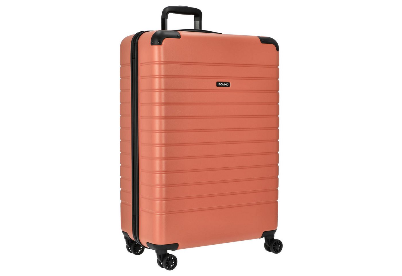 SOMKO Koffer Line - 4-Rollen-Trolley L 77 cm (coral), 4 Rollen Bild 4