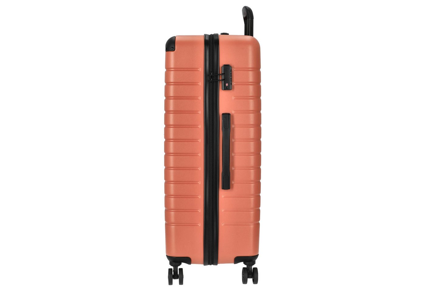 SOMKO Koffer Line - 4-Rollen-Trolley L 77 cm (coral), 4 Rollen Bild 5