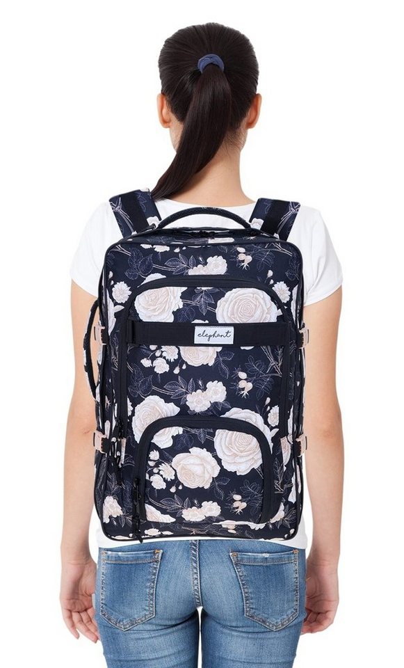 ELEPHANT Reiserucksack Fly Travel Flower Rucksack Handgepäck, Kabinengepäck Handgepäckrucksack Daypack Damen groß Bild 2