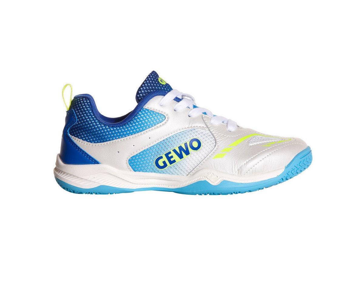 Gewo Tischtennis Schuhe Junior Flex, Indoor Hallenschuh, weiß-blau Trainingsschuh Tischtennisschue Kinder Bild 2