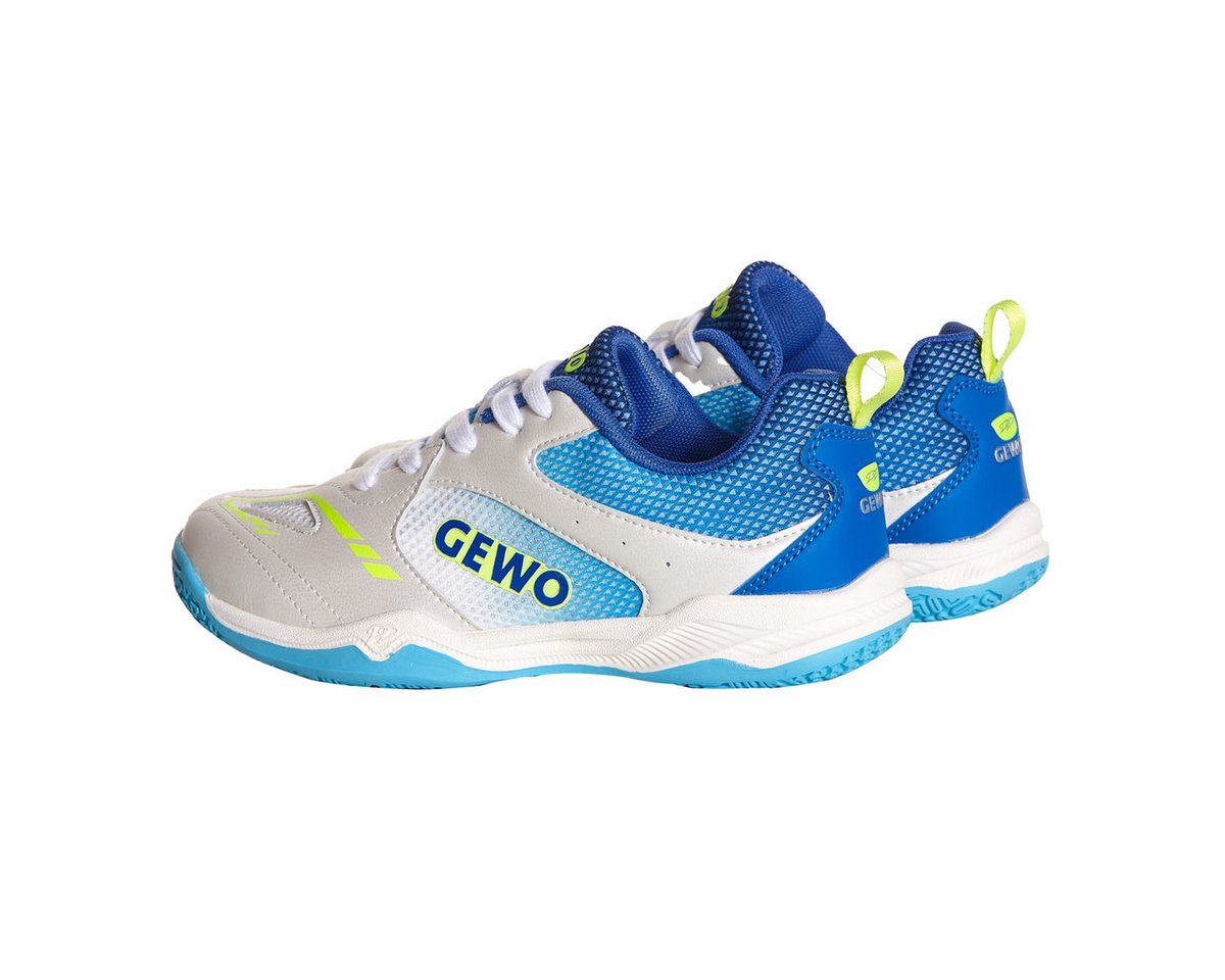 Gewo Tischtennis Schuhe Junior Flex, Indoor Hallenschuh, weiß-blau Trainingsschuh Tischtennisschue Kinder Bild 3