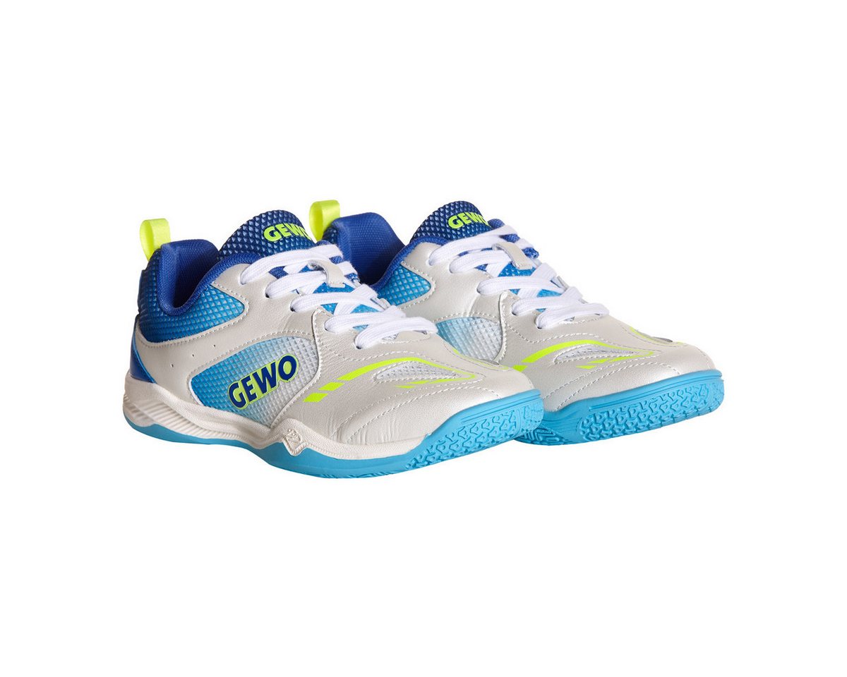 Gewo Tischtennis Schuhe Junior Flex, Indoor Hallenschuh, weiß-blau Trainingsschuh Tischtennisschue Kinder Bild 4