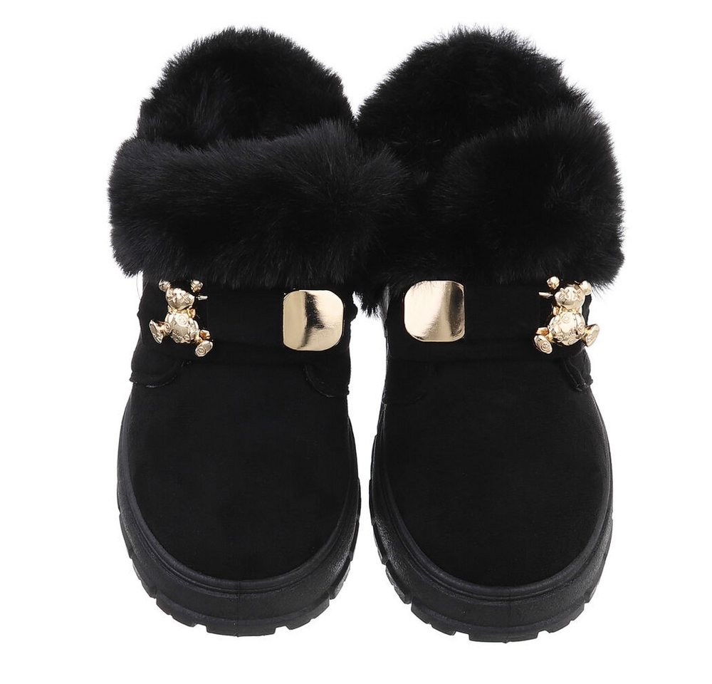 Ital-Design Damen Snowboots Freizeit Snowboots (87475147) Flach Stiefeletten in Schwarz Bild 3